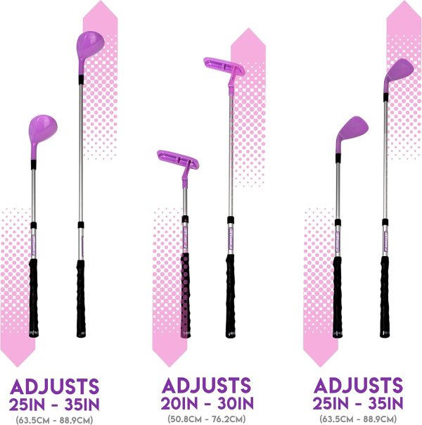 Franklin Sports Golf Set - Youth Adjustable Plastic Golf Club Set - Kids - Image 3