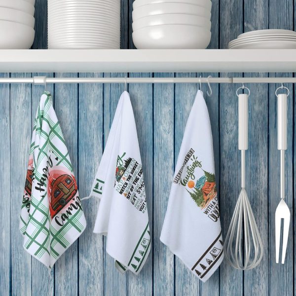 Oudain 6 Pieces Camping Kitchen Towels Camping Decor Dish Towels Kitchen - Image 2