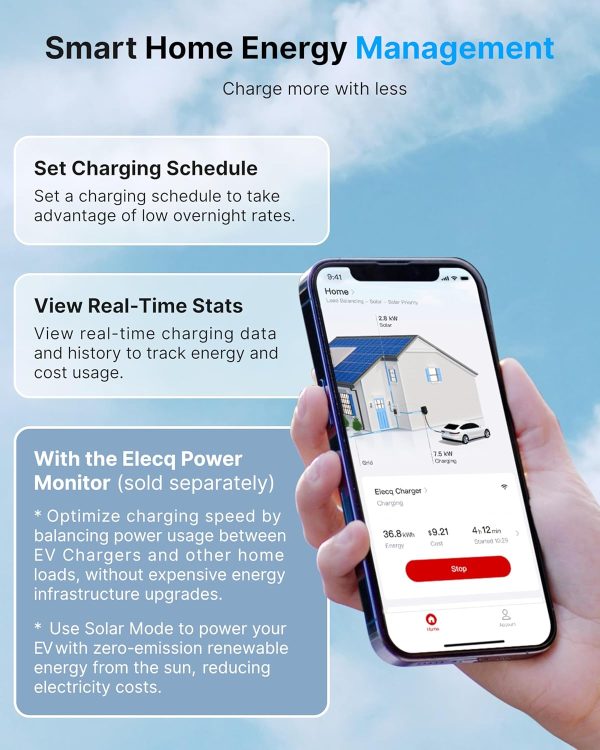 Level 2 EV Charger 50A, Solar Charging Mode & Active Load Management, - Image 2