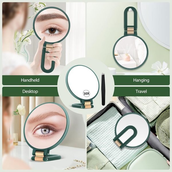 B Beauty Planet Handheld Magnifying Mirror, Double Sided Travel Magnifying - Image 4