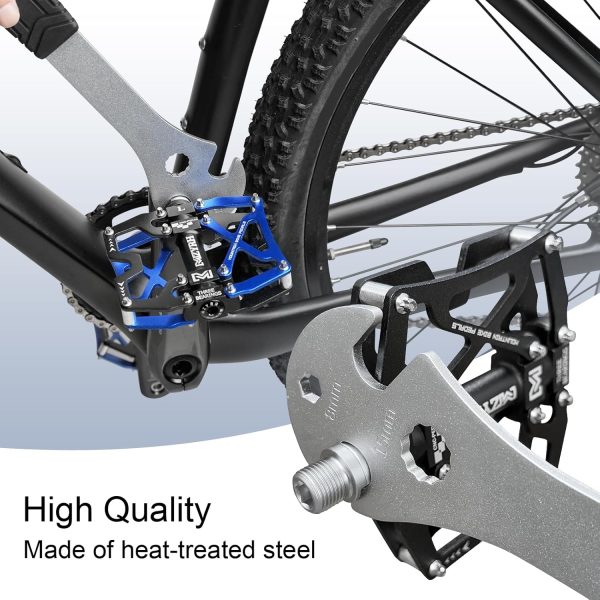 Bike Pedal Wrench,Long Handle Bicycle Pedal Removal Tool Spanner for Road - Image 3