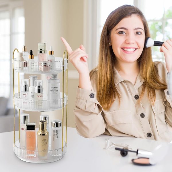 Aveniee Rotating Makeup Organizer for Vanity, Perfume Skincare Organizers - Image 6