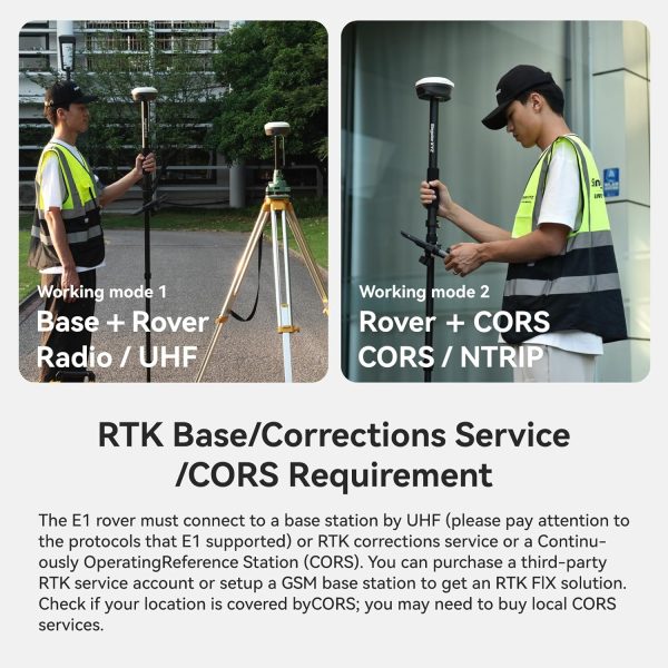 E1 RTK GNSS Survey Equipment RTK GNSS GPS with IMU Rover & Base Handheld - Image 7