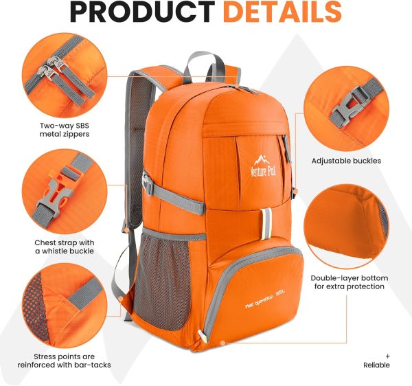 Venture Pal 35L Ultralight Lightweight Packable Foldable Travel Camping - Image 3