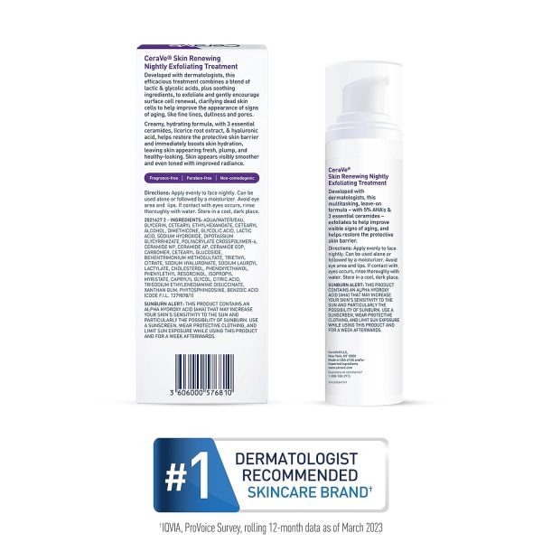 CeraVe Skin Renewing Nightly Exfoliating Treatment, Anti Aging Serum With - Image 5