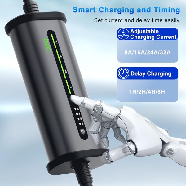 QPQ Level 2 EV Charger 32A 240V NEMA 14-50P, Portable Electric Vehicle - Image 3