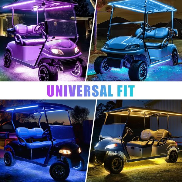 Golf Cart Underglow LED Light Strip Kit with Canopy Lights, 210 Modes Glow - Image 7