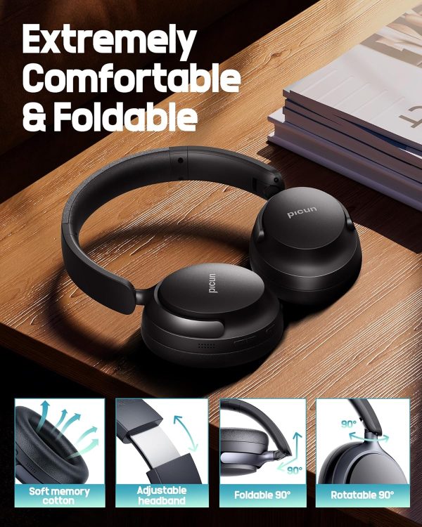 Picun NC60 Hybrid Active Noise Cancelling Headphones, Foldable Wireless - Image 7