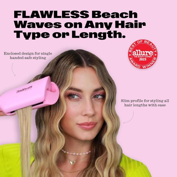 Trademark Beauty Hair Waver - Double Barrel Hair Crimper, Beach Waves - Image 2