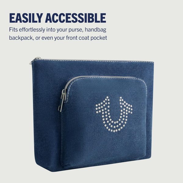 True Religion Women's Makeup Bag, Small Travel Cosmetic Organizer with - Image 4