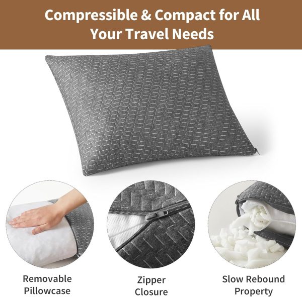 Small Shredded Memory Foam Pillow, Camping Pillow Travel Pillow - - Image 5