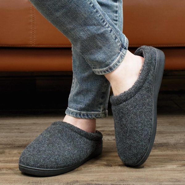 Memory Foam House Slippers for Men Indoor Outdoor Non-Slip Rubber Soles - Image 5