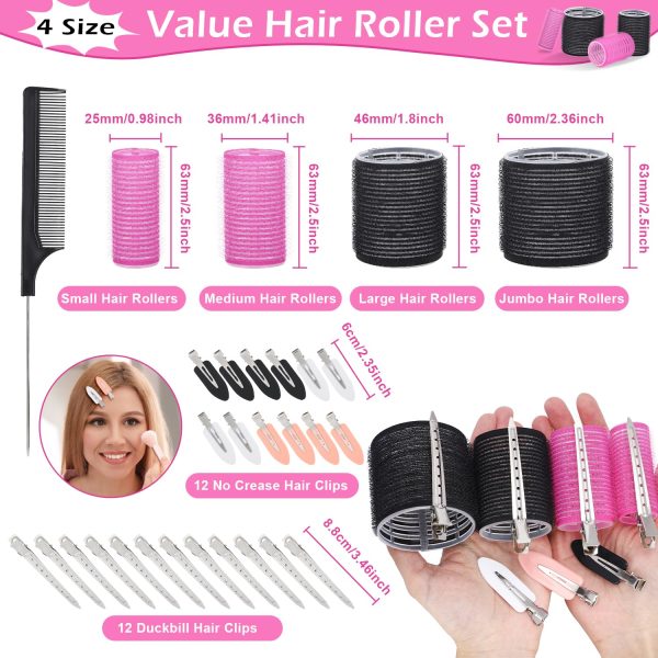 50Piece Hair Rollers Set, Self Grip Hair Rollers for Long Medium Short Hair - Image 5