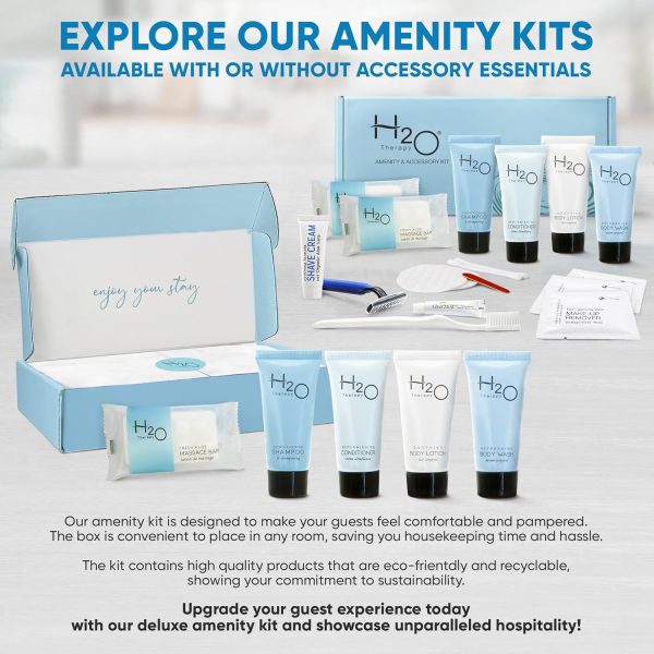 H2O Therapy Amenity & Accessory Kit | 0.85 oz Travel Size Shampoo, - Image 6