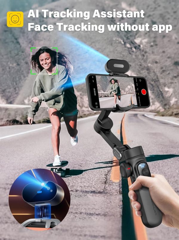 Smartphone Gimbal Stabilizer, 3-axis Stabilizer for iPhone&Android, AI - Image 2