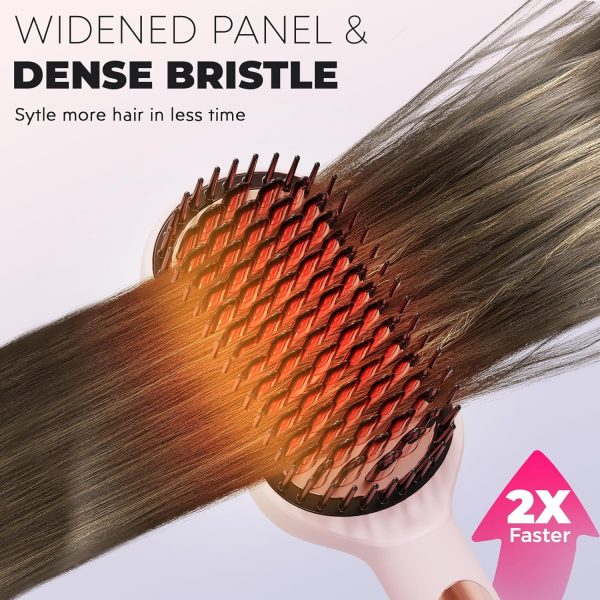 LANVIER Hair Straightener Brush, Ionic Straightening Brush with Infrared, - Image 2