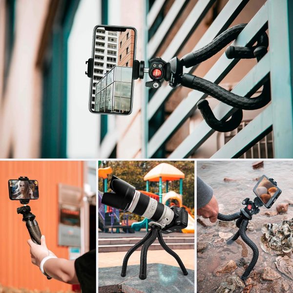 Fotopro Flexible Tripod for iPhone Bendable Flex Leg Camera Tripod with - Image 4