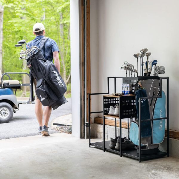 Teal Triangle Golf Storage Organizer, Heavy Duty Garage Freestanding - Image 2