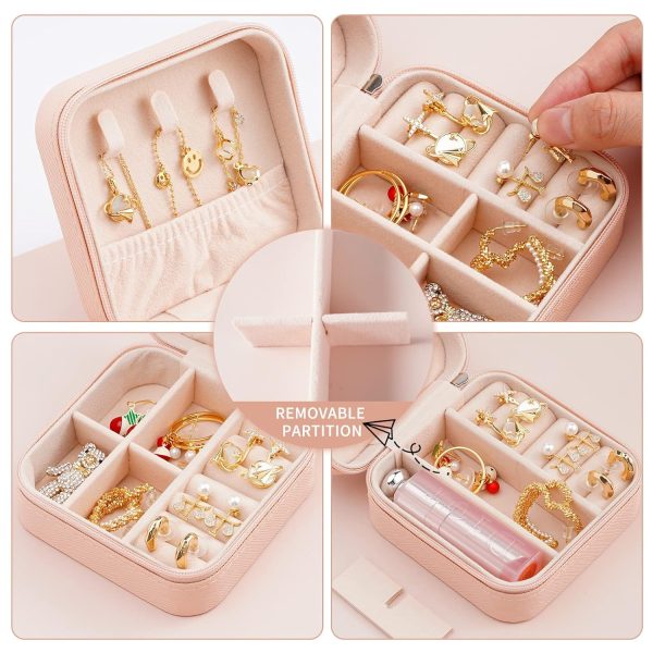 Portable Travel Mini Jewelry Box Leather Jewellery Ring Organizer Case - Image 5