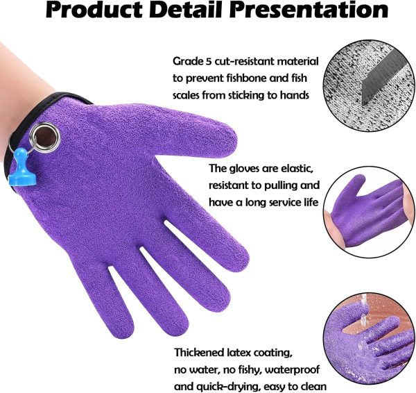 Fishing Glove with Magnet Release,Fishing Catching Gloves - Image 4
