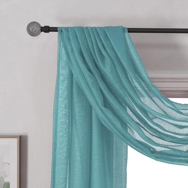 DONREN Teal Window Scarf for Outdoor Decoration - Add Luxury Beautiful - Image 5
