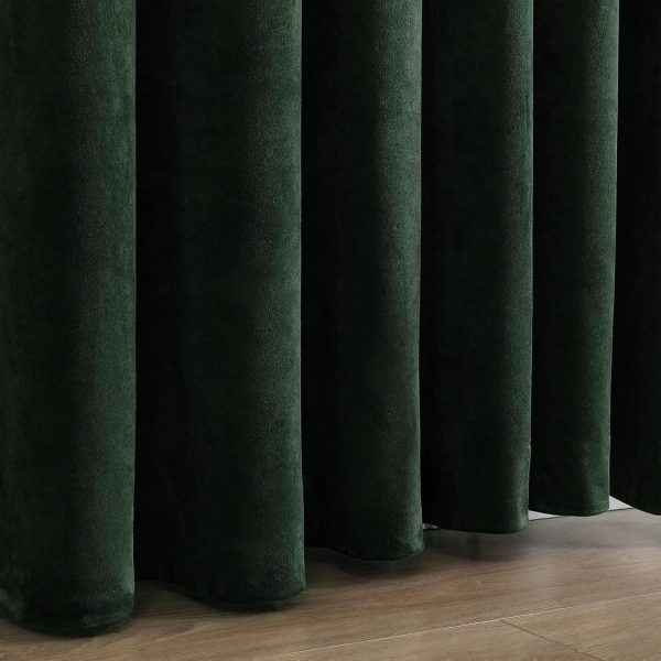Dchola Dark Green Velvet Curtains for Bedroom Window with Back Tab, Super - Image 2