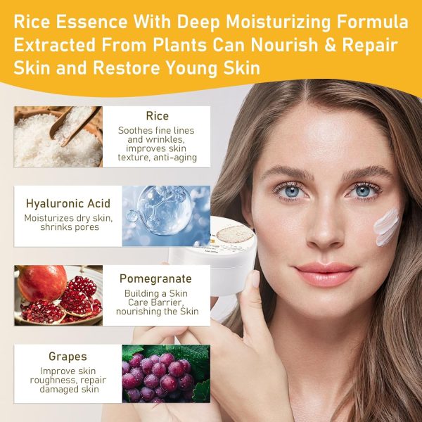 Rice Skin Care Set For Women, 6PCS Gentle Moisturizing Face Care Set With - Image 3