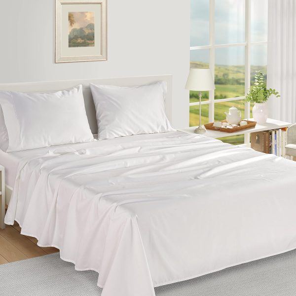 LANE LINEN 100% Egyptian Cotton Sheets Queen Size - 1000 Thread Count White - Image 2