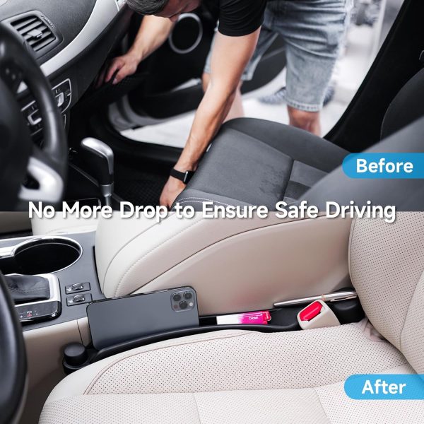 Car Seat Gap Filler Set of 2, Soft Foam Multifunctional Seat Side Gap - Image 2