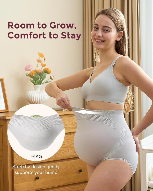 Momcozy Women's Maternity High Waist Underwear Pregnancy Soft Seamless - Image 2