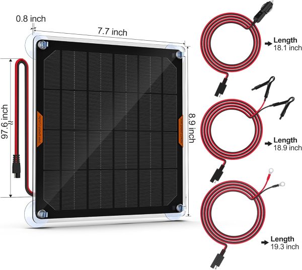 OYMSAE 5W 12V Solar Car Battery Charger Portable Waterproof Solar Power - Image 5