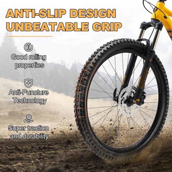 Hycline Mountain Bike Tires Set: 2 Pack 26/27.5/29x2.4 Inch Heavy Duty - Image 2