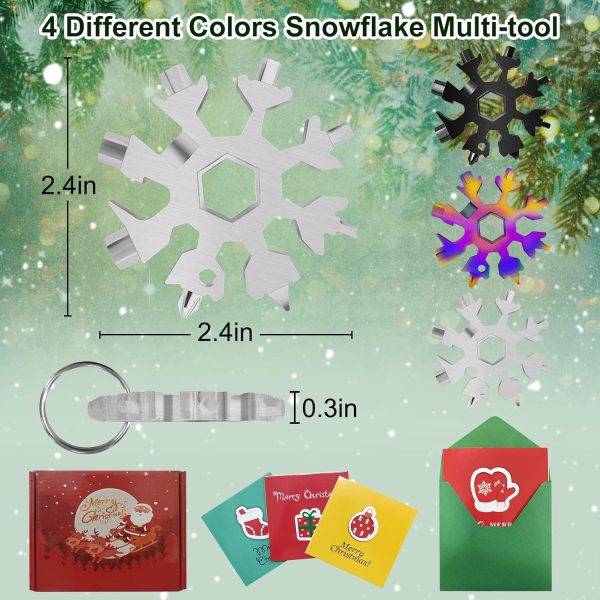 5PCS 18-in-1 Snowflake Multi-tool, Stainless Steel Snowflake Multitool - Image 2