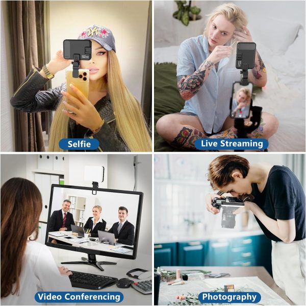 60 LED Portable Selfie Light Video Conference Lighting with Clip & Camera - Image 5