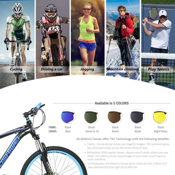JULI Polarized Sports Sunglasses for Men Women Tr90 Unbreakable Frame for - Image 9
