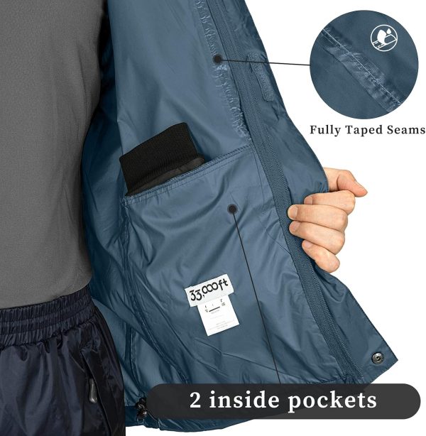 33,000ft Packable Rain Jacket Men's Lightweight Waterproof Rain Shell - Image 4