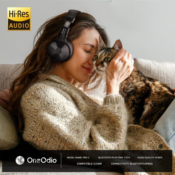 OneOdio Bluetooth Over Ear Headphones, 110 Hrs Wireless/Wired Stereo Sound - Image 2