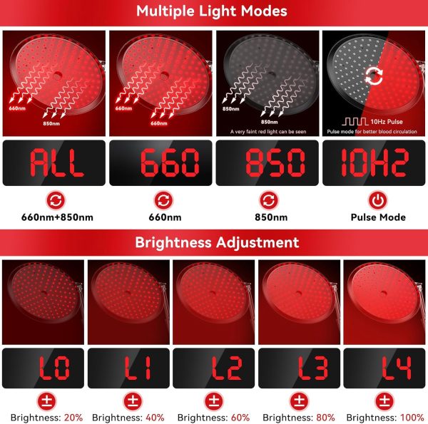 QRQ Red Light Therapy, Red Infrared Light Therapy Lamp with Stand for Face - Image 5