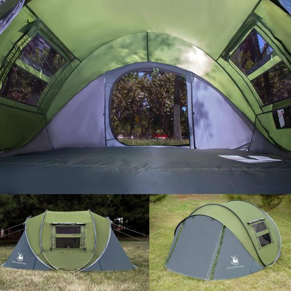4 Person Easy Pop Up Tent,9.5’X6.6’X52'',Waterproof, Automatic Setup,2 - Image 4