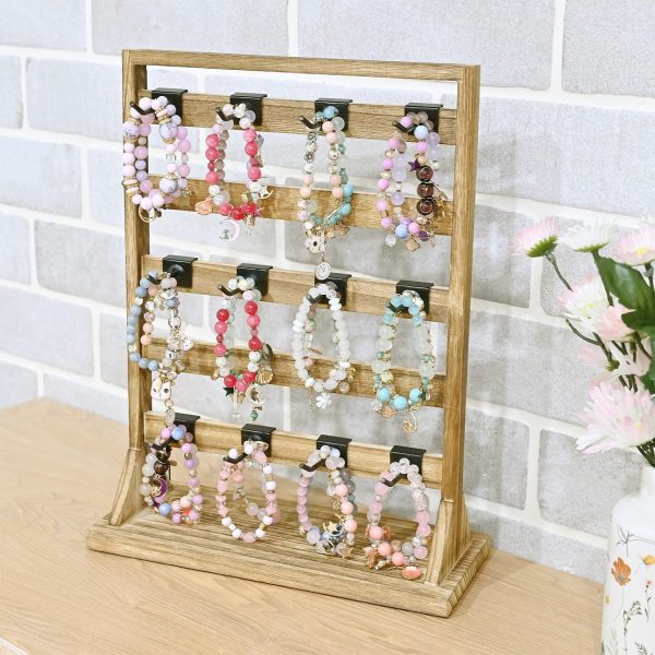 Ikee Design Free Assemble Wooden Jewelry Display Rack with 20 Removable - Image 7