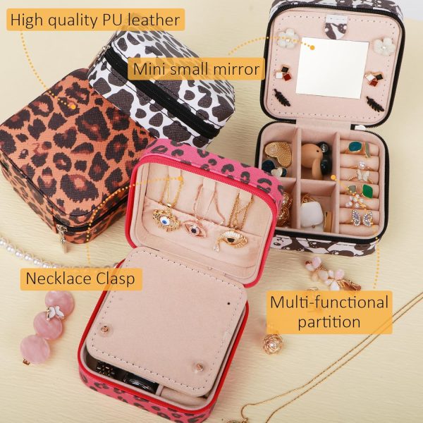 Small Travel Jewelry Case Organizer with Mirror,Mini Travel Essentials for - Image 3