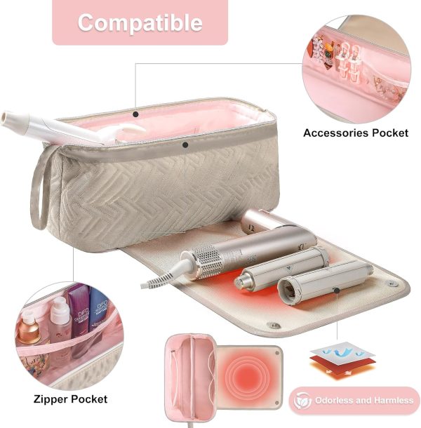 Leudes Hair Tools Travel Bag for Women Heat Resistant Mat for Travel - Image 3