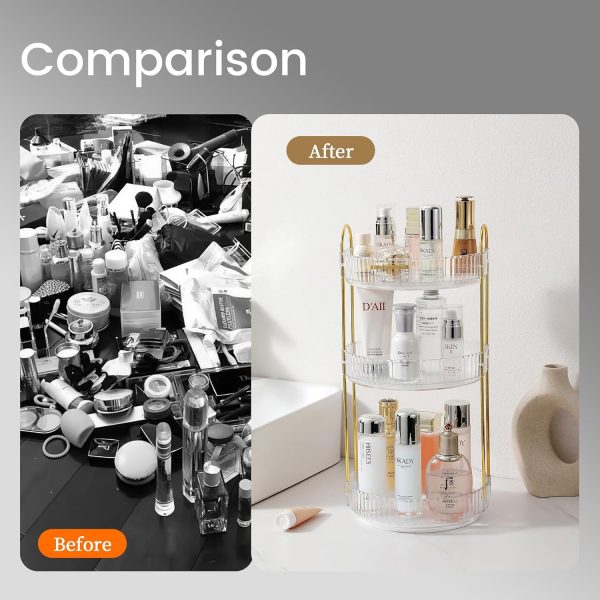 Aveniee Rotating Makeup Organizer for Vanity, Perfume Skincare Organizers - Image 5