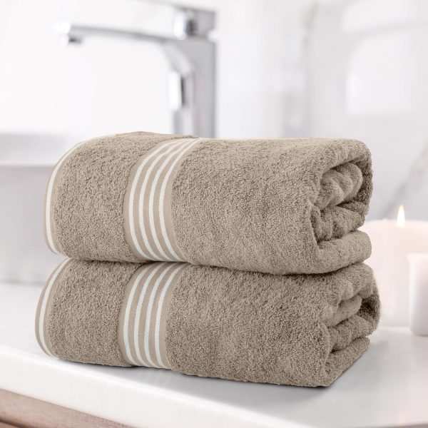 Lavish Home Bath Towels - 2PC 500GSM 100% Cotton Towel Set - 35x70in Extra - Image 2