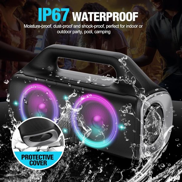 Portable Bluetooth Speakers, 80W Peak Wireless Outdoor Speaker with - Image 3