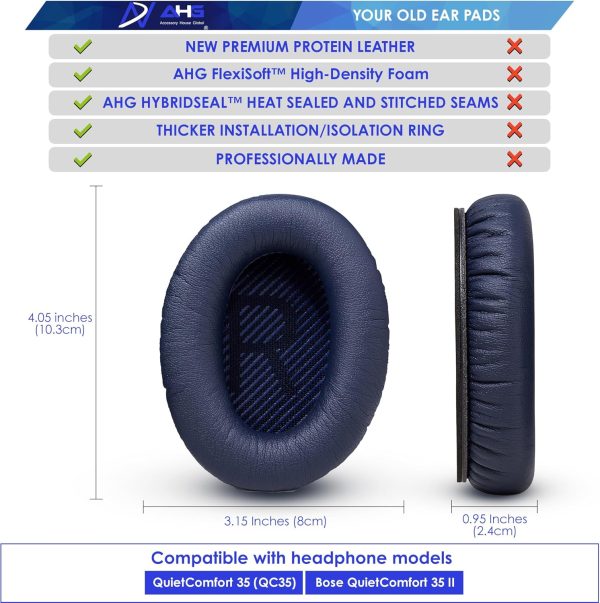AHG QC35 Replacement Ear Pads / QC35 ii Ear Pads Cushion Blue Compatible - Image 6