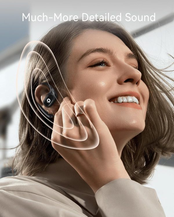 Open Ear Earbuds, True Wireless Open Ear Headphones with Earhooks, Touch - Image 3