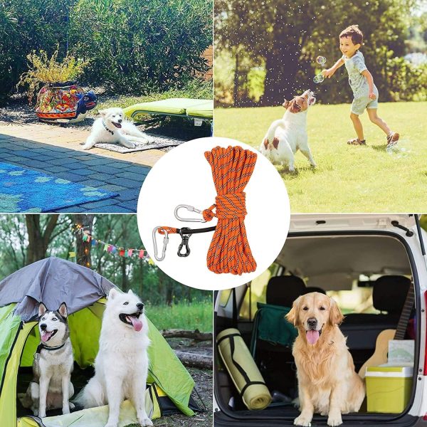 XiaZ Dog Tie Out Cable for Camping, 50ft Portable Overhead Trolley System - Image 7