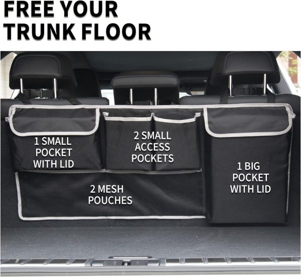 UYYE Trunk Hanging Organizer, Backseat Bag, Car Interior Accessories with 4 - Image 3