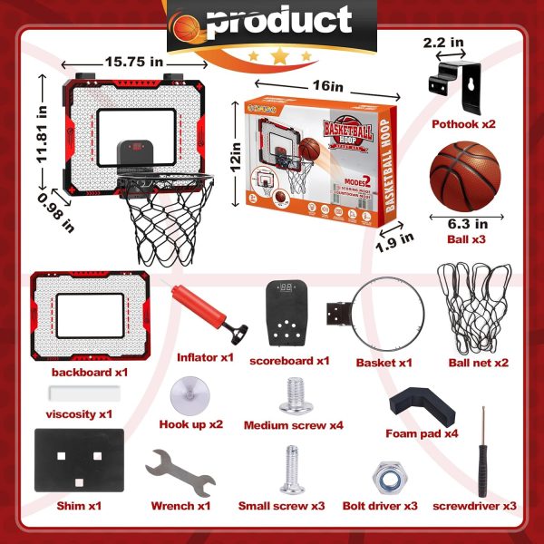 Indoor Basketball Hoop for Kids 5 6 7 8 9 10+Years Old Boys,Mini Basketball - Image 2